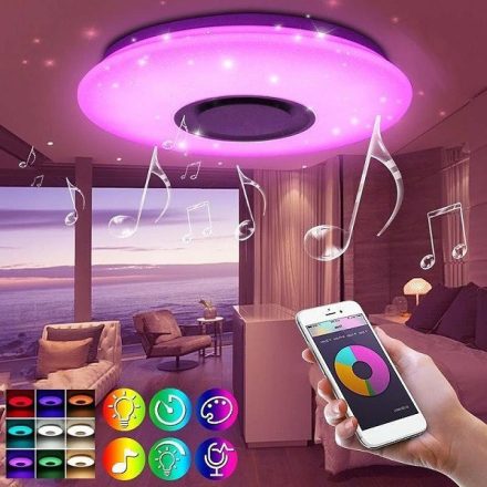 LED mennyezeti lámpa színes hangszóróval