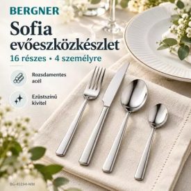  Bergner Sofia 16 részes rozsdamentes acél evőeszközkészlet, 4 személyre