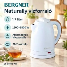   Bergner Naturally elektromos vízforraló, 1,7 liter, 1500–1800 W 