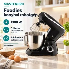   MasterPro Foodies konyhai robotgép, 1300 W, 5 liter, 6 fokozat + pulzusfunkció 