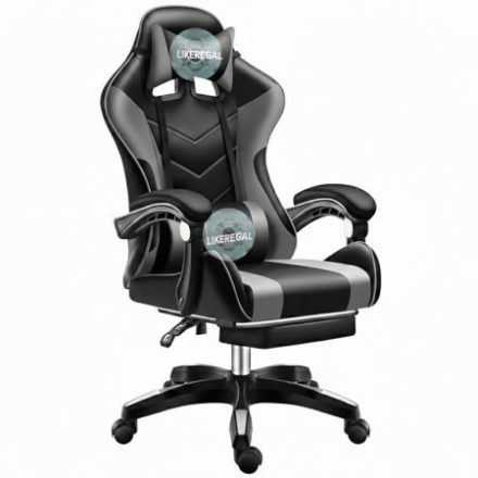 Likeregal 920 gamer szék lábtartóval, masszázs funkcióval FEKETE